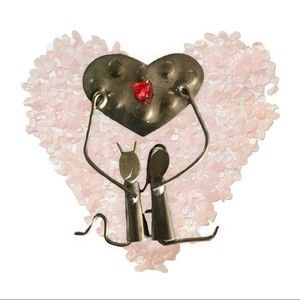 Love
Broach Handmade Silver & Brass with Red Stone Size 2.25” x 1.5”